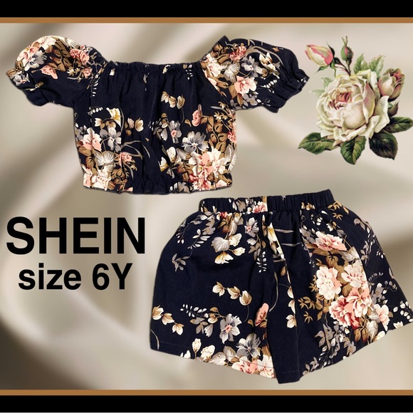 SHEIN Matching Sets Adorable Summer Girls Co Ord Shorts And Short